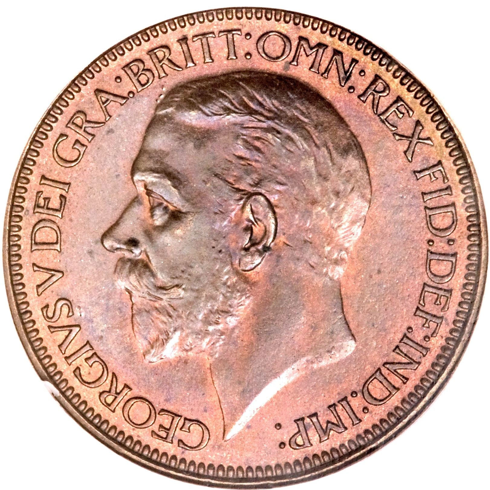 United Kingdom | 1/2 Penny Coin | George V | KM:824 | 1925 - 1927