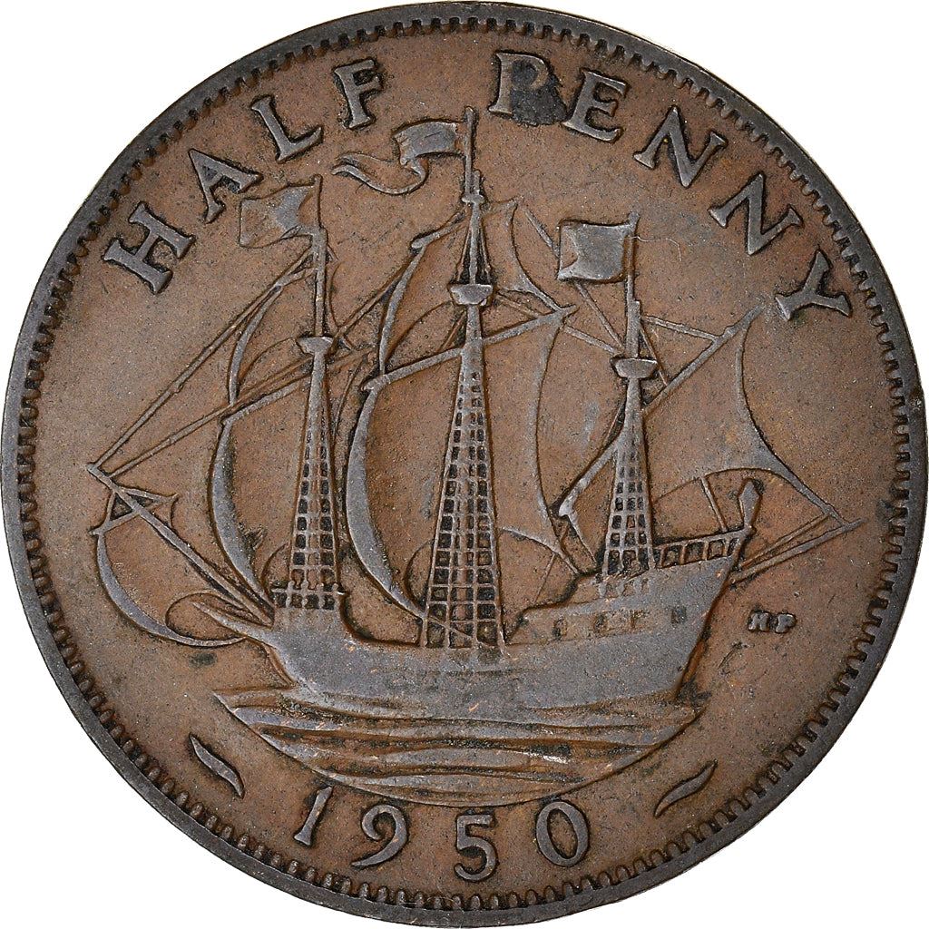 United Kingdom | 1/2 Penny Coin | George VI | KM:868 | 1949 - 1952