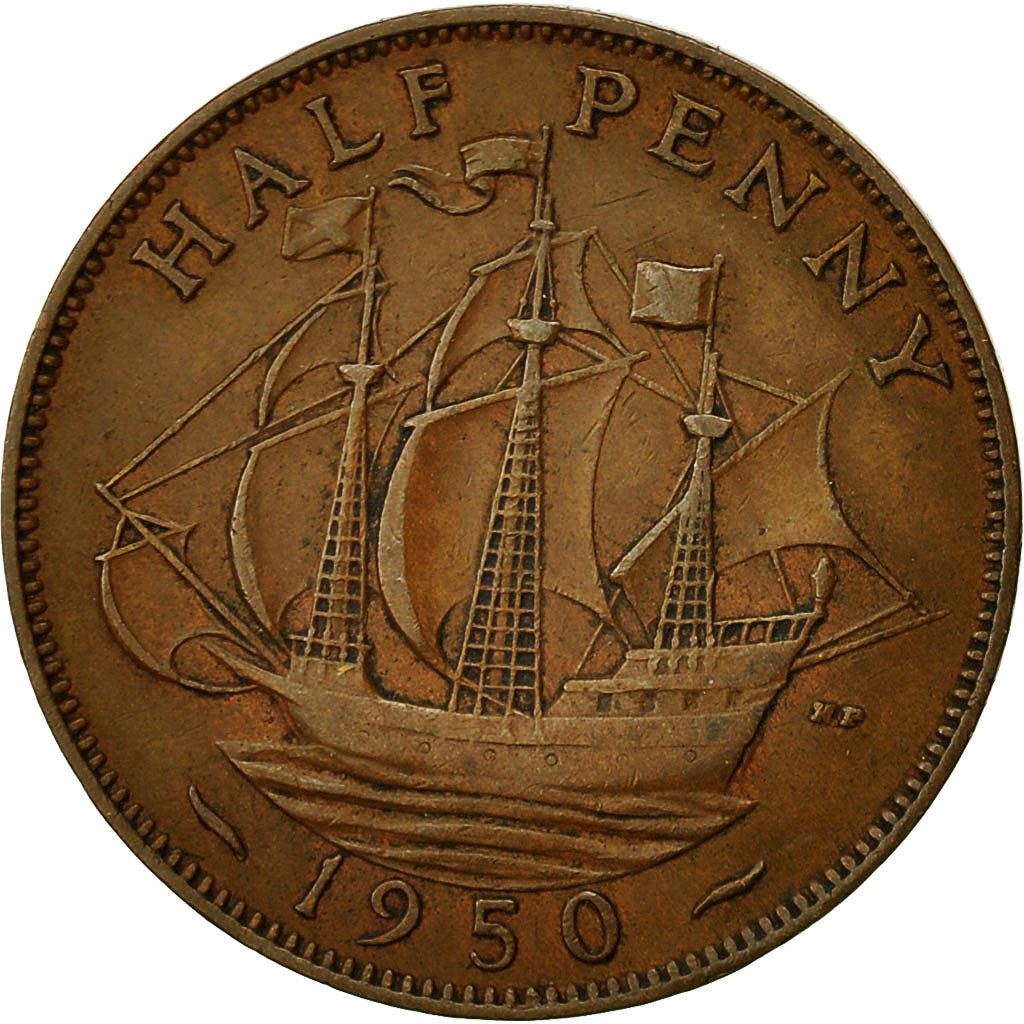 United Kingdom | 1/2 Penny Coin | George VI | KM:868 | 1949 - 1952