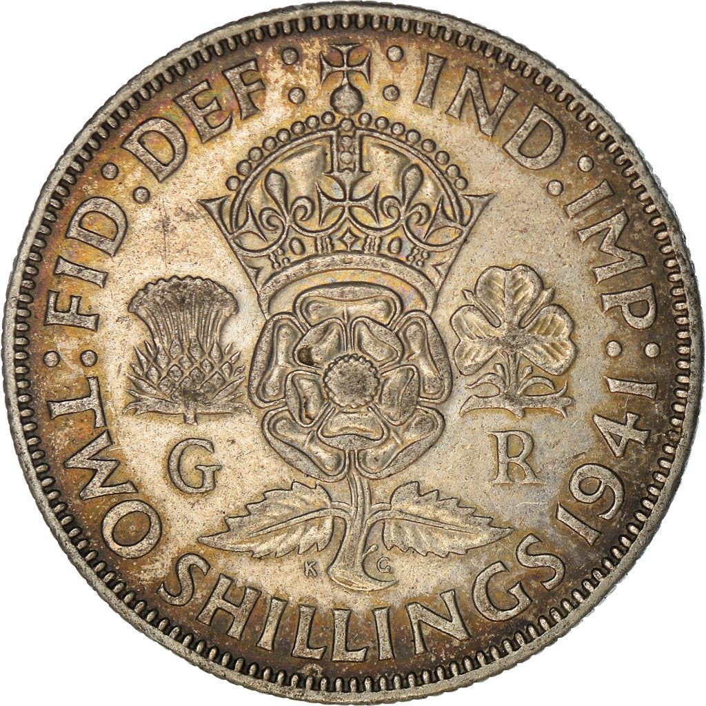 United Kingdom | 2 Shillings Coin | George VI | KM:855 | 1937 - 1946