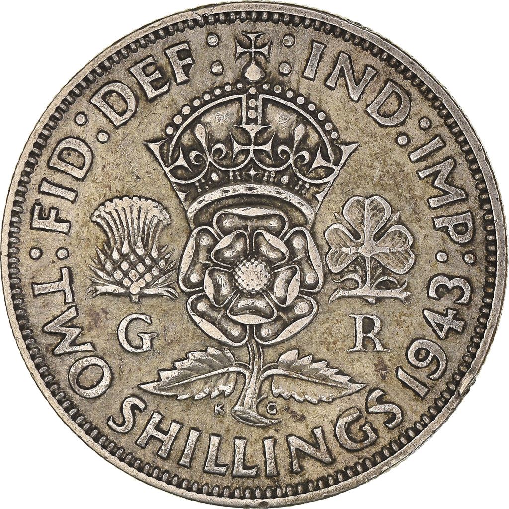 United Kingdom | 2 Shillings Coin | George VI | KM:855 | 1937 - 1946