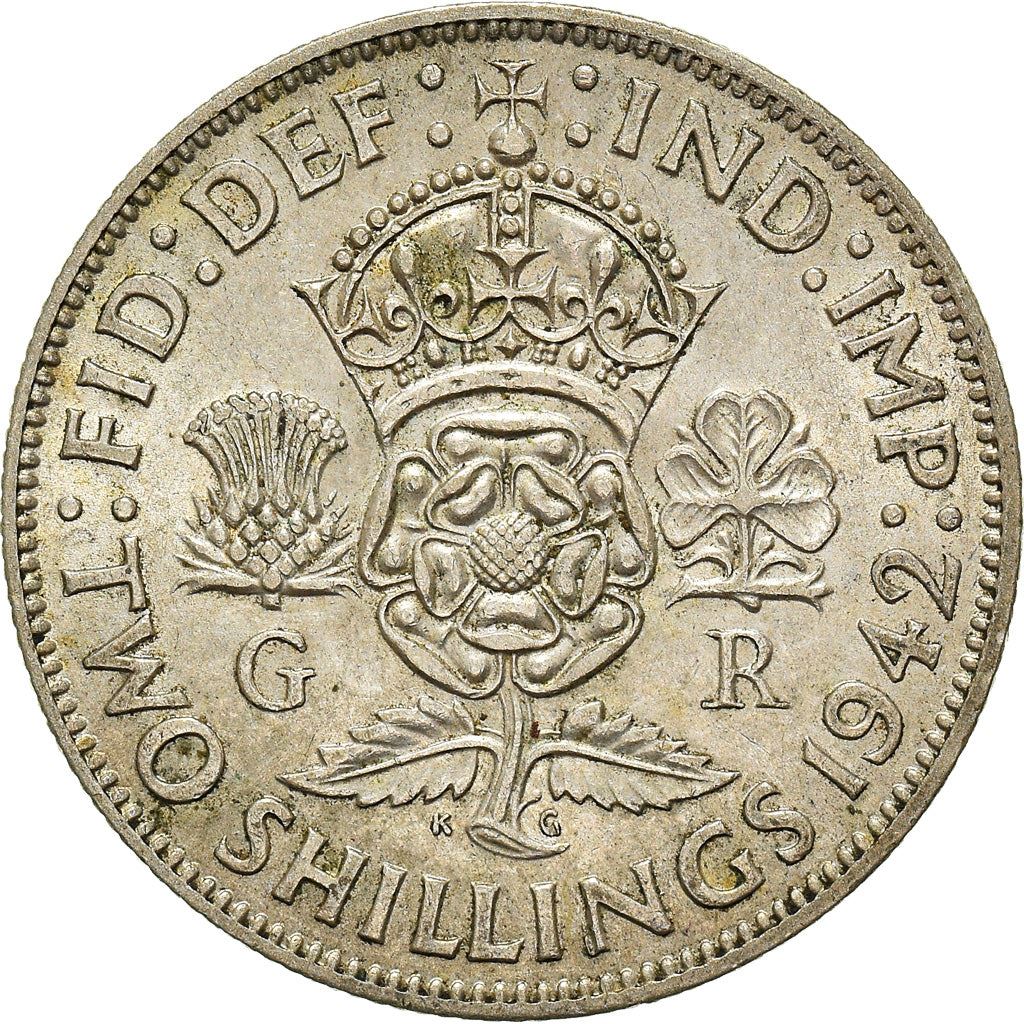 United Kingdom | 2 Shillings Coin | George VI | KM:855 | 1937 - 1946