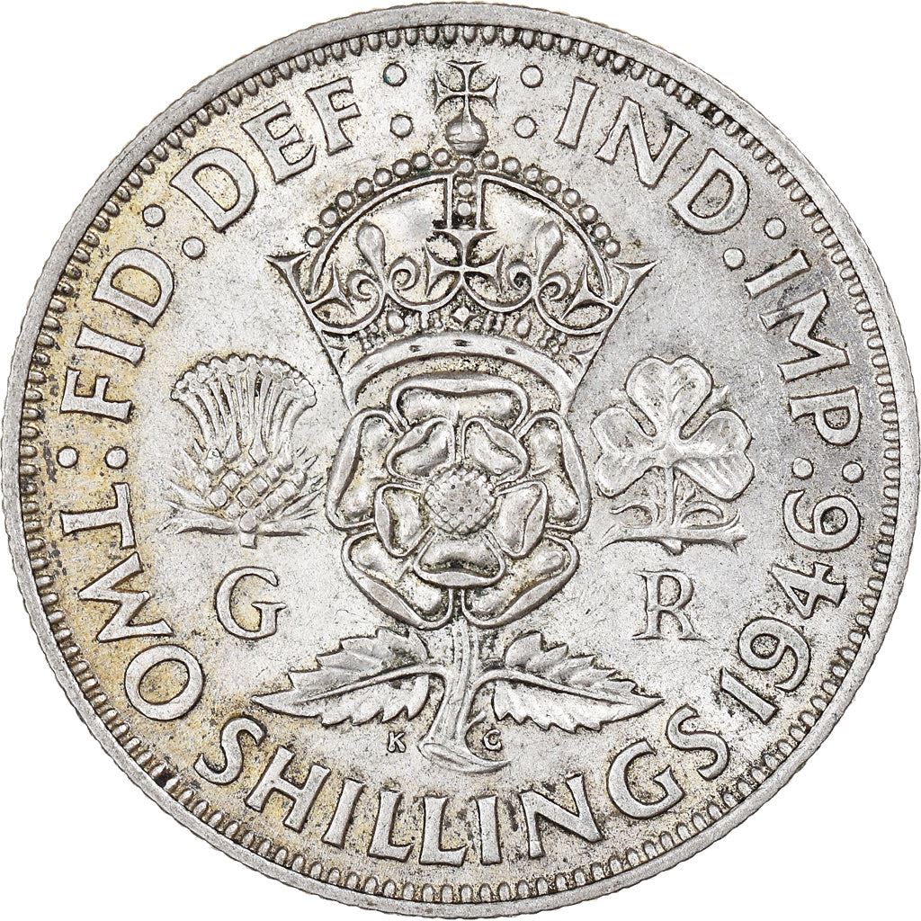 United Kingdom | 2 Shillings Coin | George VI | KM:855 | 1937 - 1946