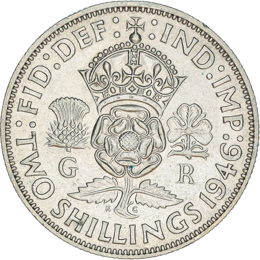 United Kingdom | 2 Shillings Coin | George VI | KM:855 | 1937 - 1946