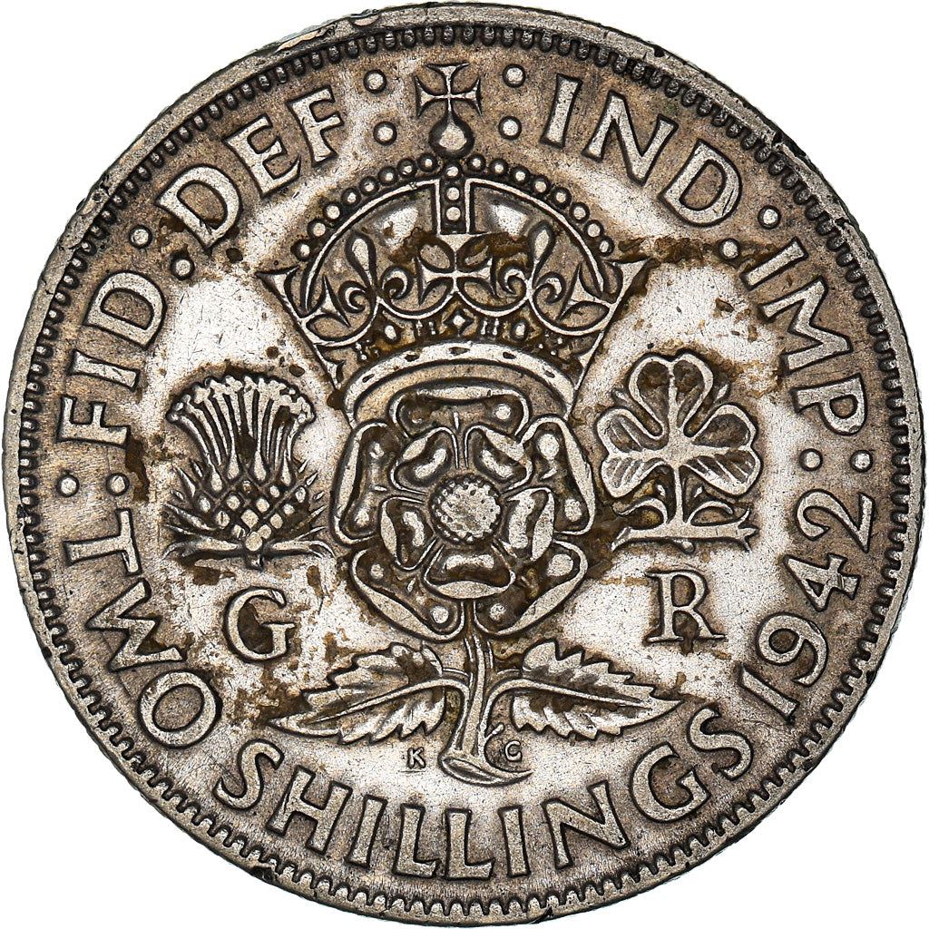 United Kingdom | 2 Shillings Coin | George VI | KM:855 | 1937 - 1946