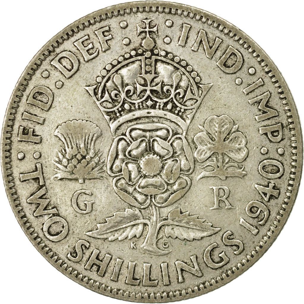 United Kingdom | 2 Shillings Coin | George VI | KM:855 | 1937 - 1946
