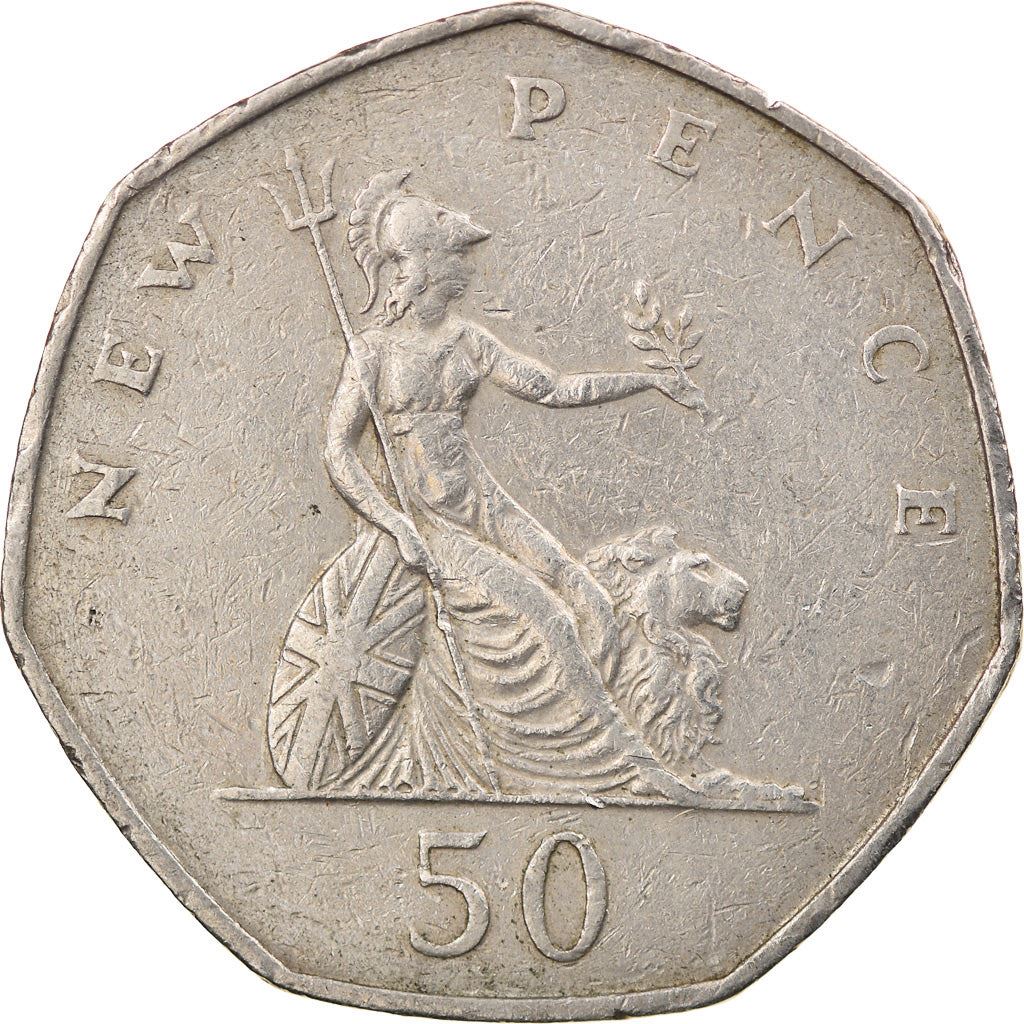 United Kingdom | 50 New Pence Coin | Britannia | KM:913 | 1969 - 1981