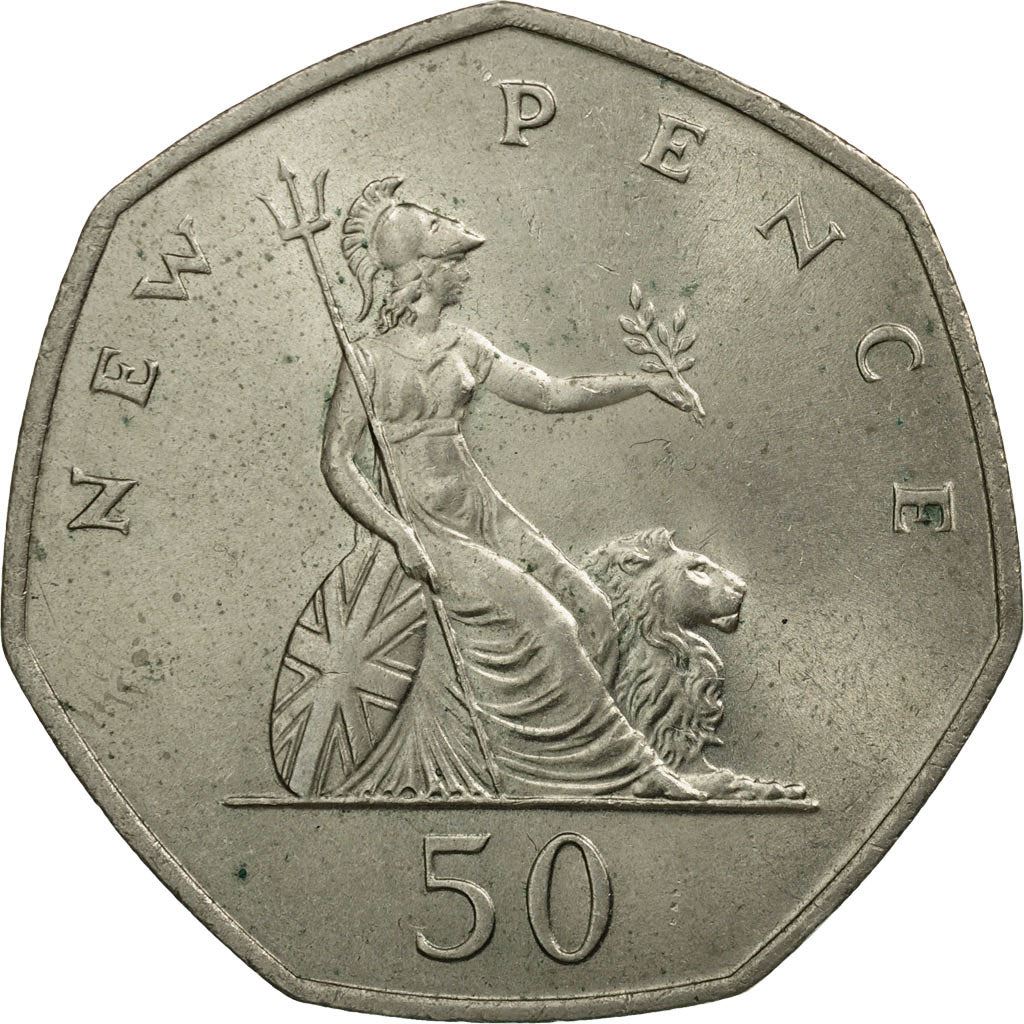 United Kingdom | 50 New Pence Coin | Britannia | KM:913 | 1969 - 1981