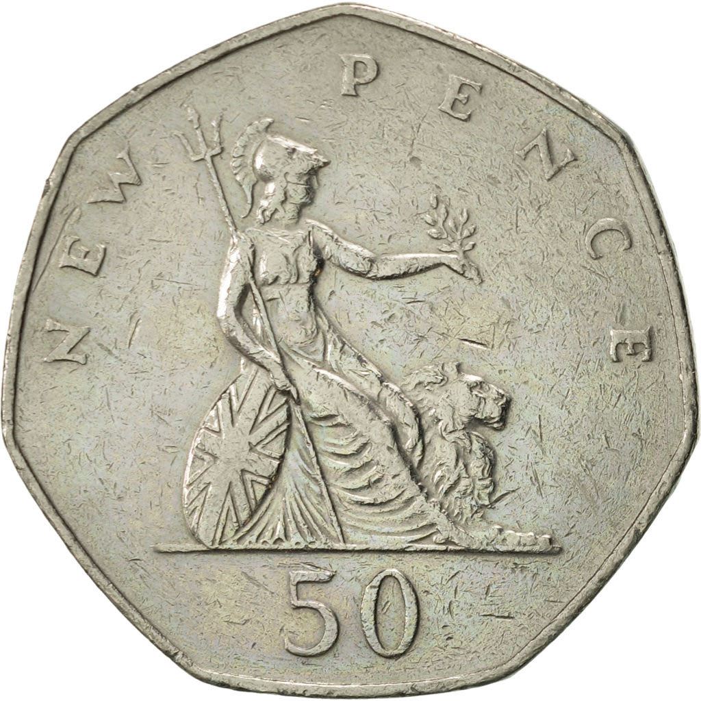 United Kingdom | 50 New Pence Coin | Britannia | KM:913 | 1969 - 1981