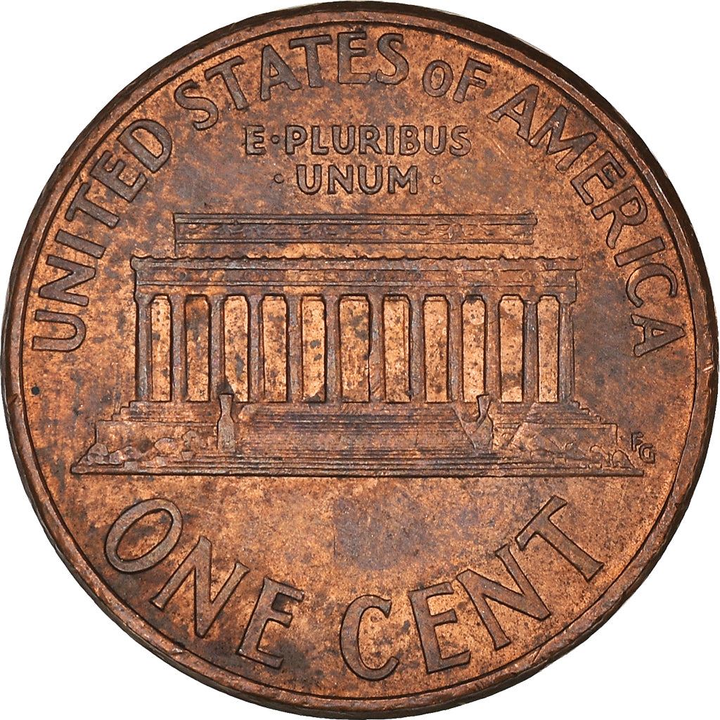 United States | American 1 Cent Coin | Lincoln Memorial | KM201b | 1983 - 2008