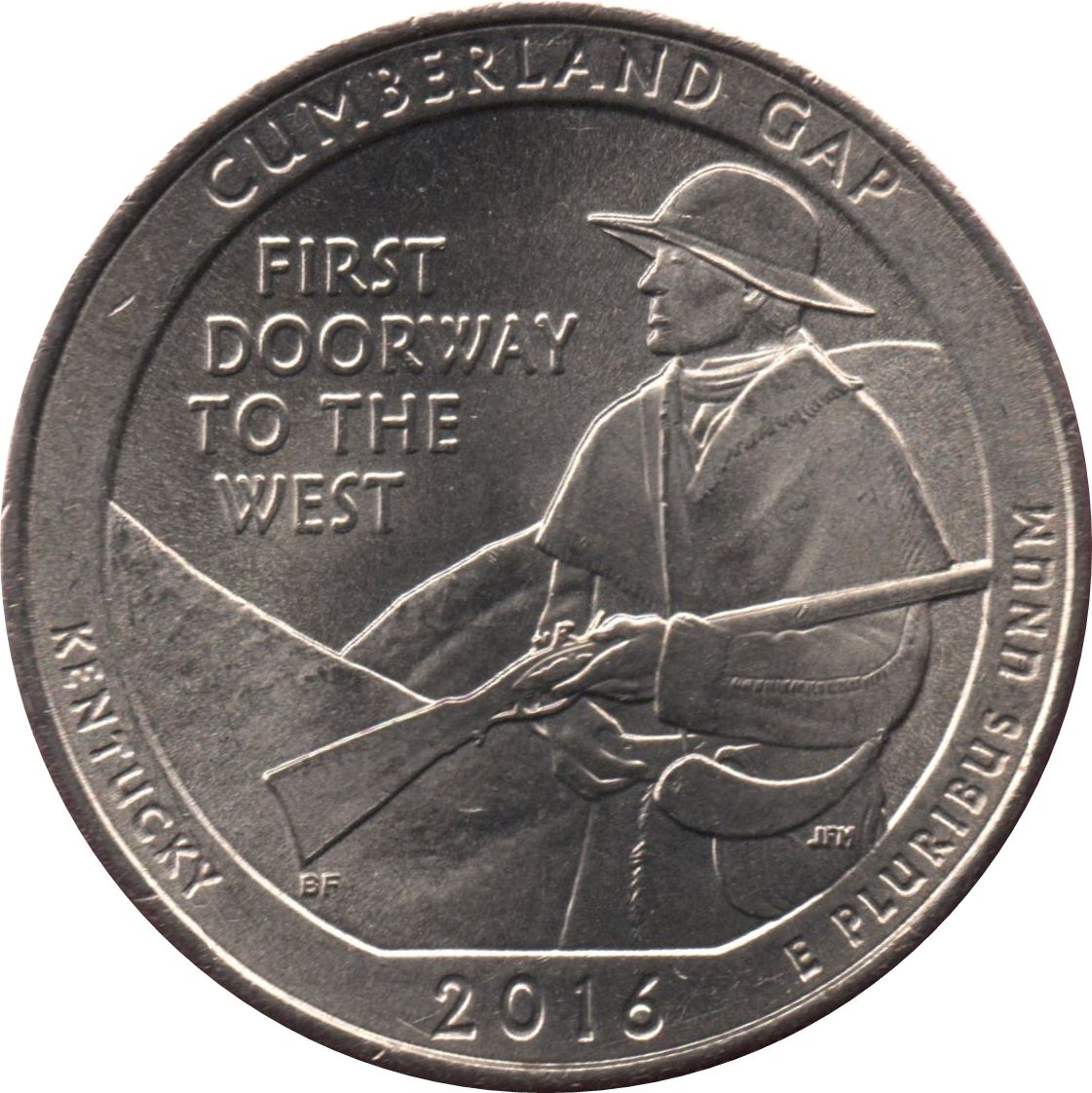 United States | 1/4 Dollar Coin | Cumberland Gap Park | Km:636 | 2016