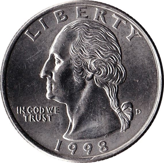 Pièce américaine d'un quart de dollar | George Washington | Aigle | KM164a | 1965 - 1998
