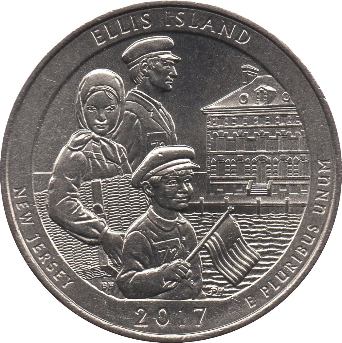 United States | 1/4 Dollar Coin | Ellis Island | KM:656 | 2017
