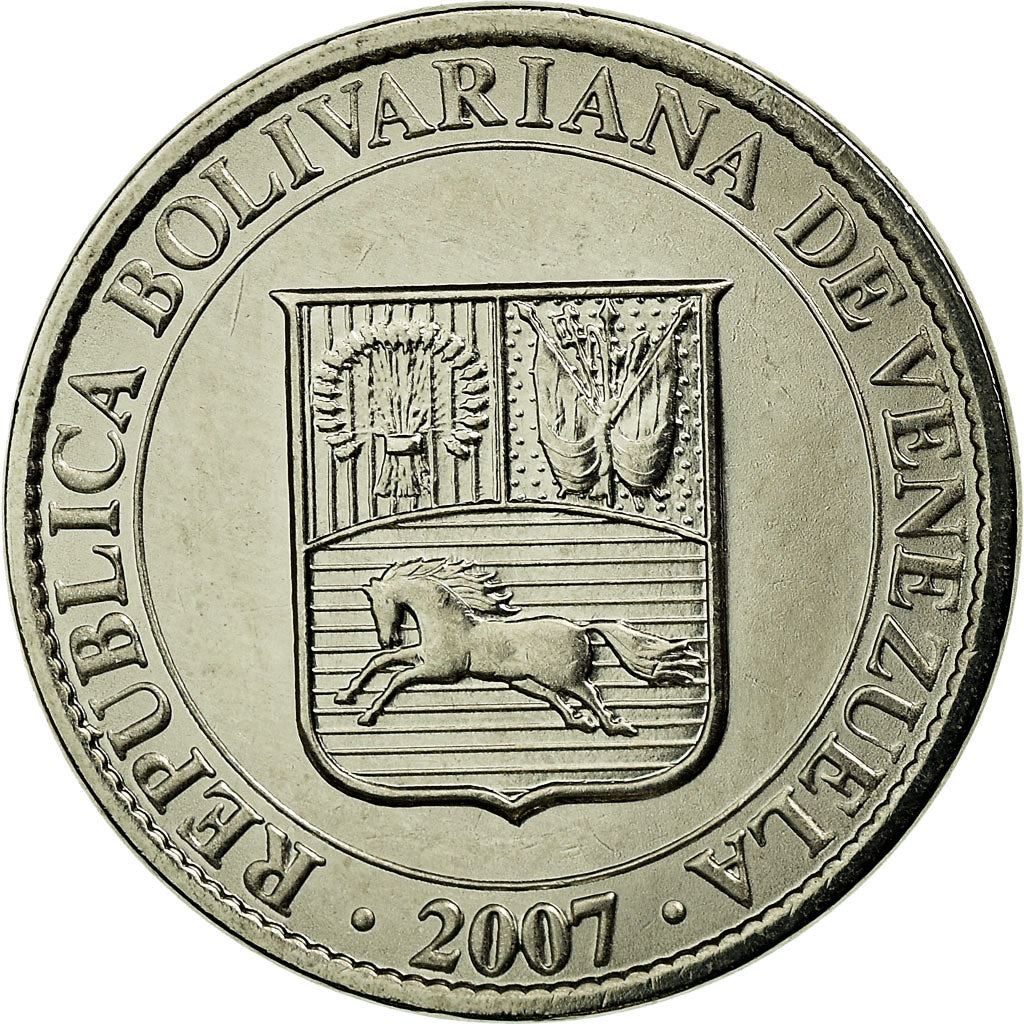 Venezuela | 25 Centimos Coin | Palomo Horse | Stars | KM91 | 2007 - 2009