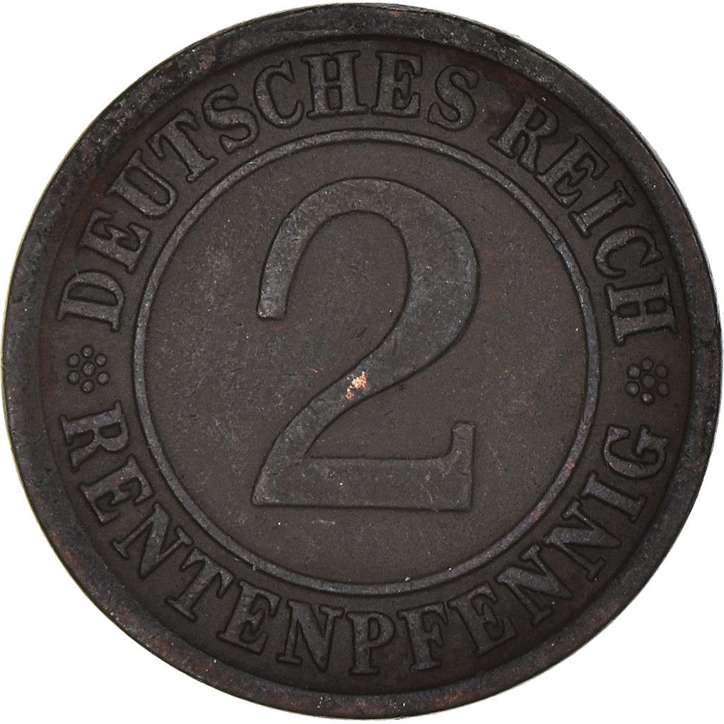 Weimar Republic 2 Rentenpfennig Coin | German Reich | KM31 | 1923 - 1924