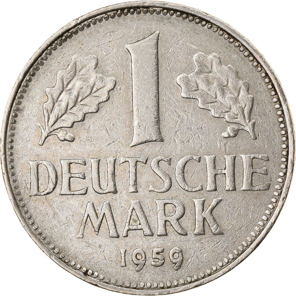 West German 1 Deutsche Mark Coin | KM110 | 1950 - 2001