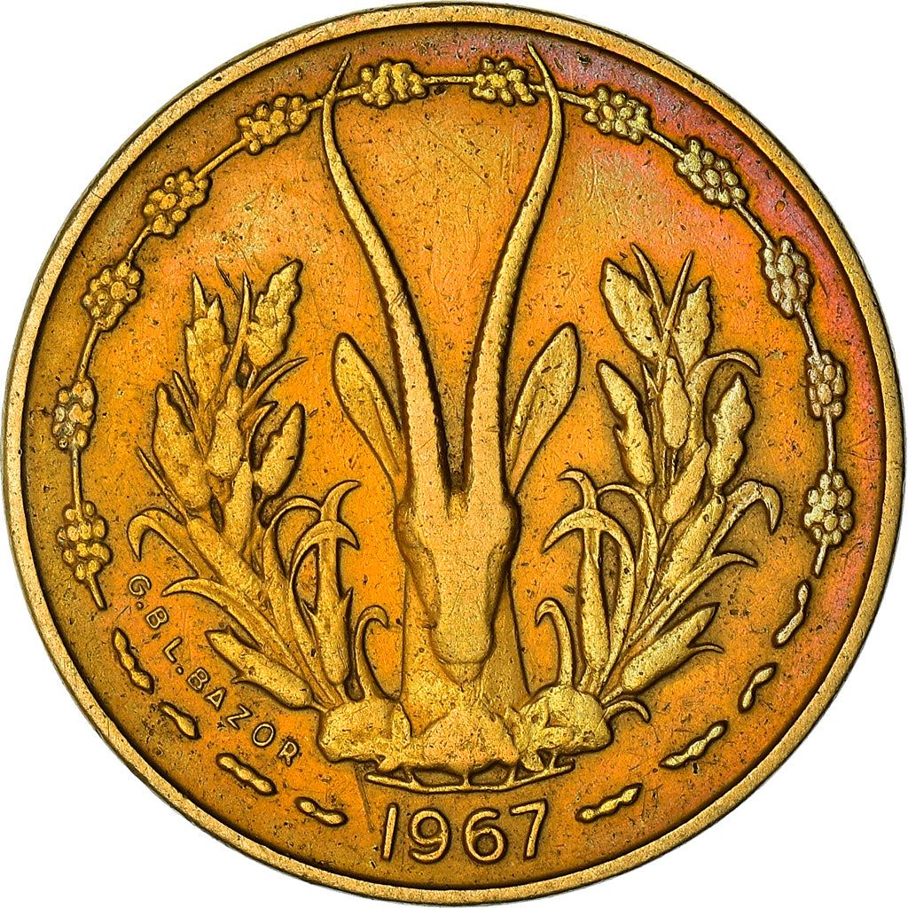 Western African States | 5 Francs Coin | Sawfish | Gazelle | KM2a | 1965 - 2020