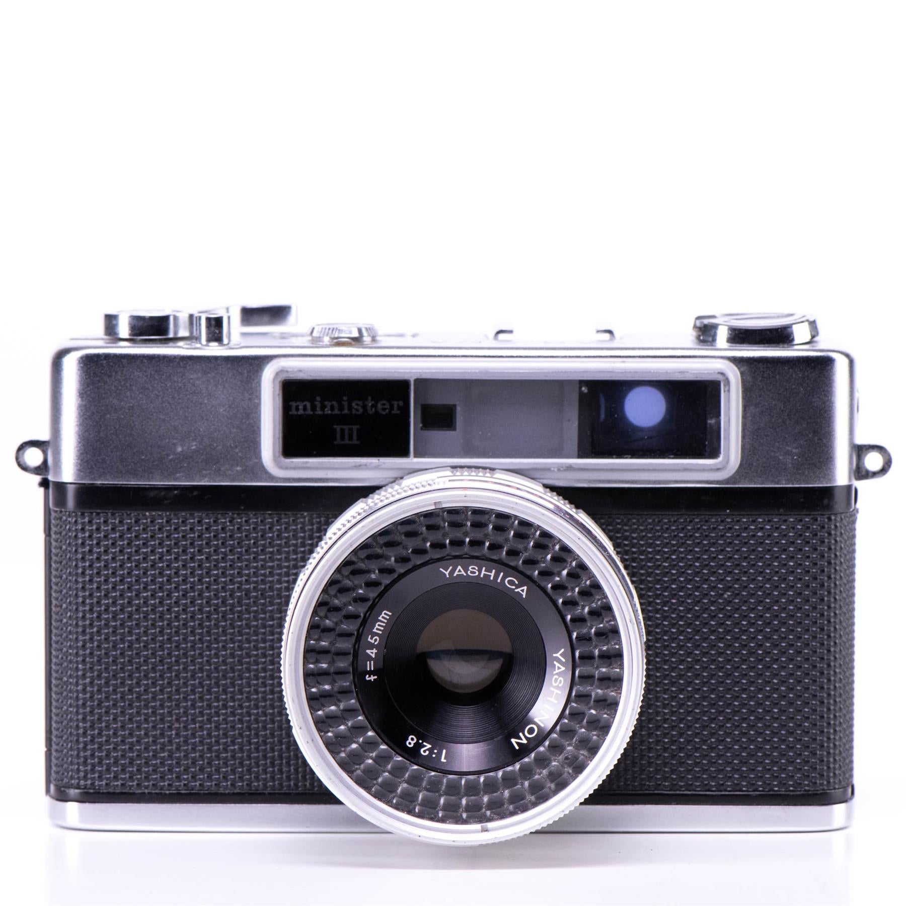 Yashica minister Camera Yashinon 45mm lens White Japan