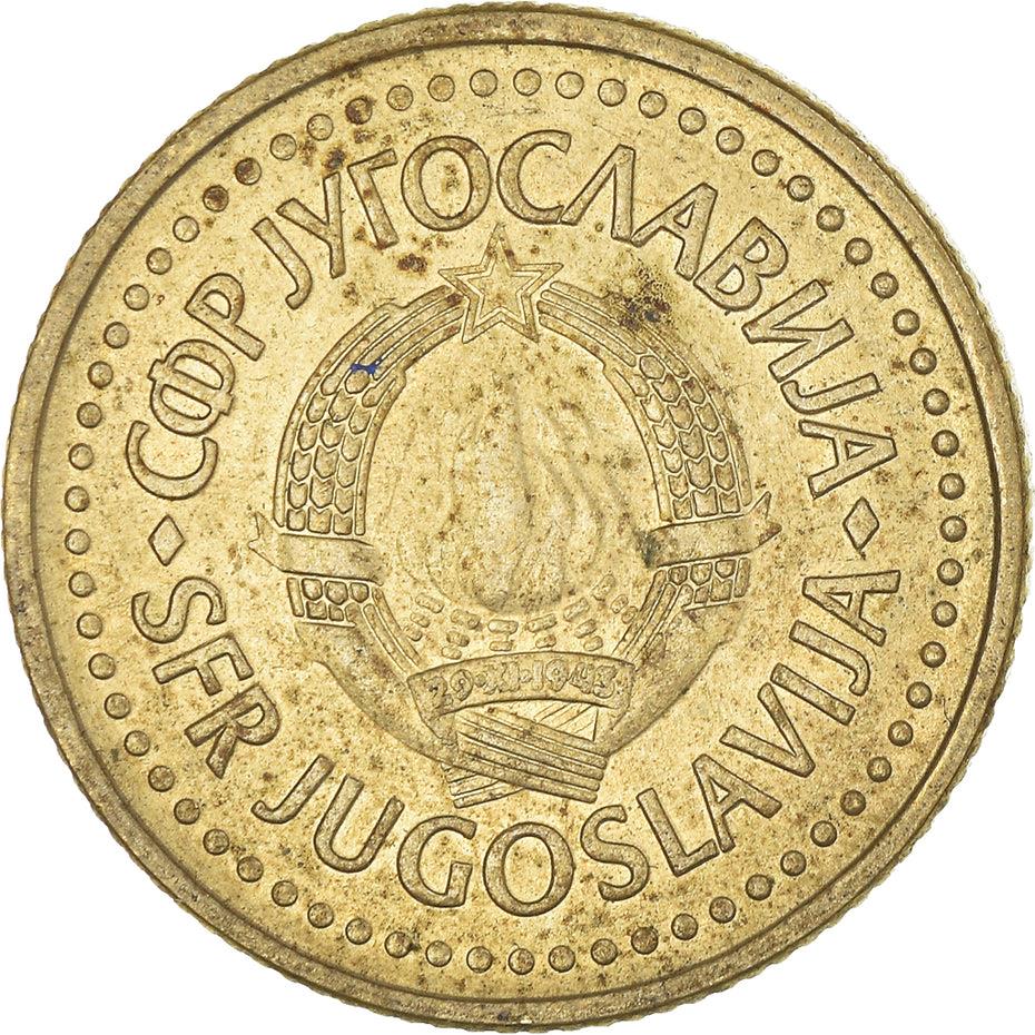 Yugoslavia Coin | 1 Dinar | Flame | Stars | KM86 | 1982 - 1986