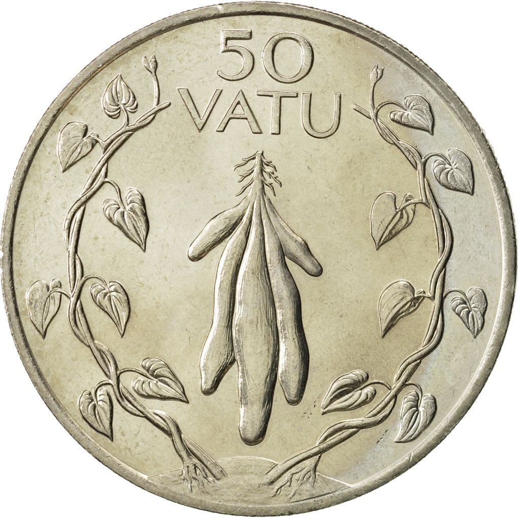 Vanuatu | 50 Vatu Coin | Melanesian Warrior | Yam | Km:8 | 1983 - 2009