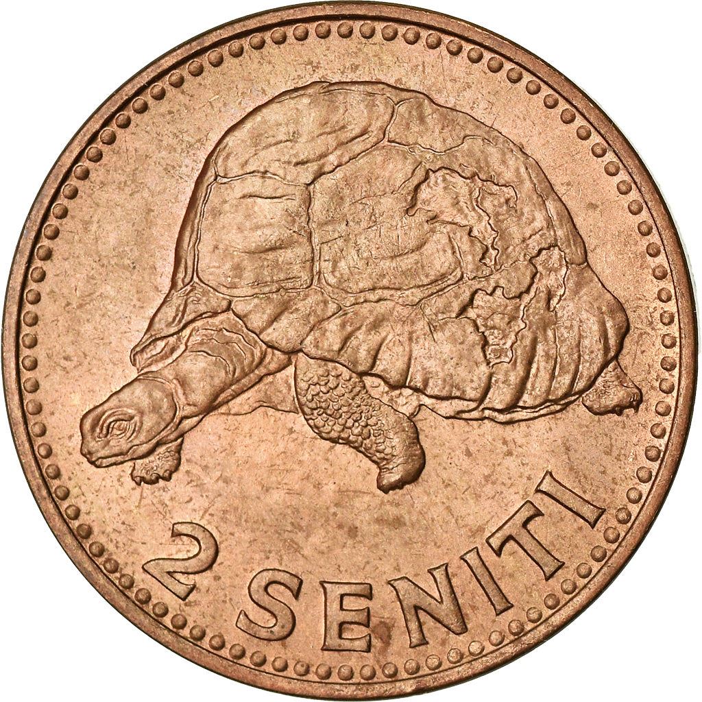 Tonga | 2 Seniti Coin | Queen Tupou III | Tortoise | Km:5 | 1967