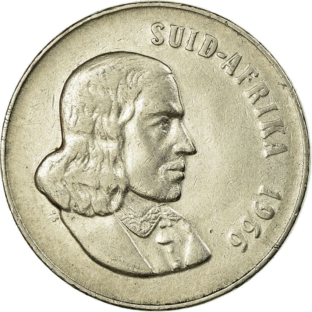 South Africa | 50 Cents Coin | Founder of Cape Town | Flowers | Lilies | Bird of Paradise | Km:70.2 | 1965 - 1969
