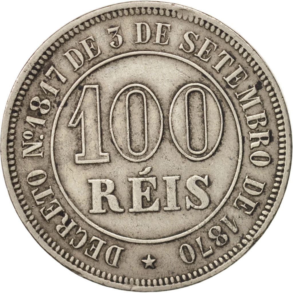 Brazil | 100 Reis Coin | Pedro II | Km:477 | 1871 - 1885