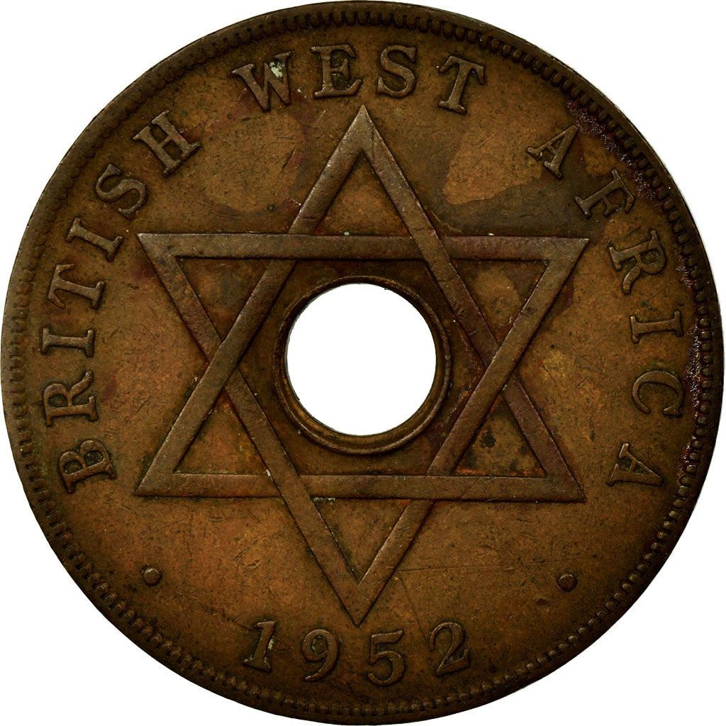 British West Africa | 1 Penny Coin | Crown | Hexagram | Km:30A | 1952