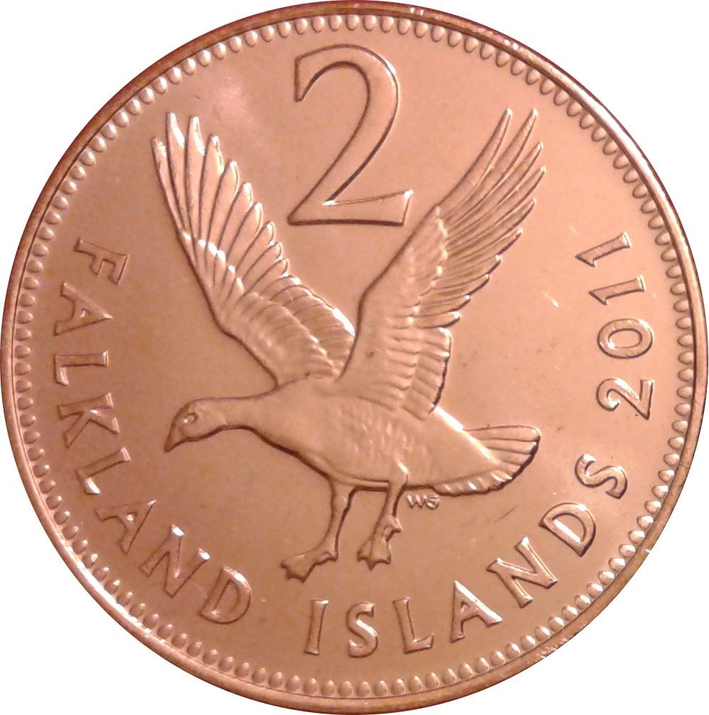 Falkland Islands 2 Pence Coin | 2 Pence Coin | Elizabeth II | Goose | KM131 | 2004 - 2011