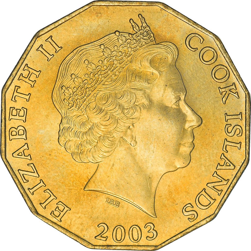 Cook Islands | 5 Dollars Coin | Elizabeth II | Conch Shell | KM:418 | 2003