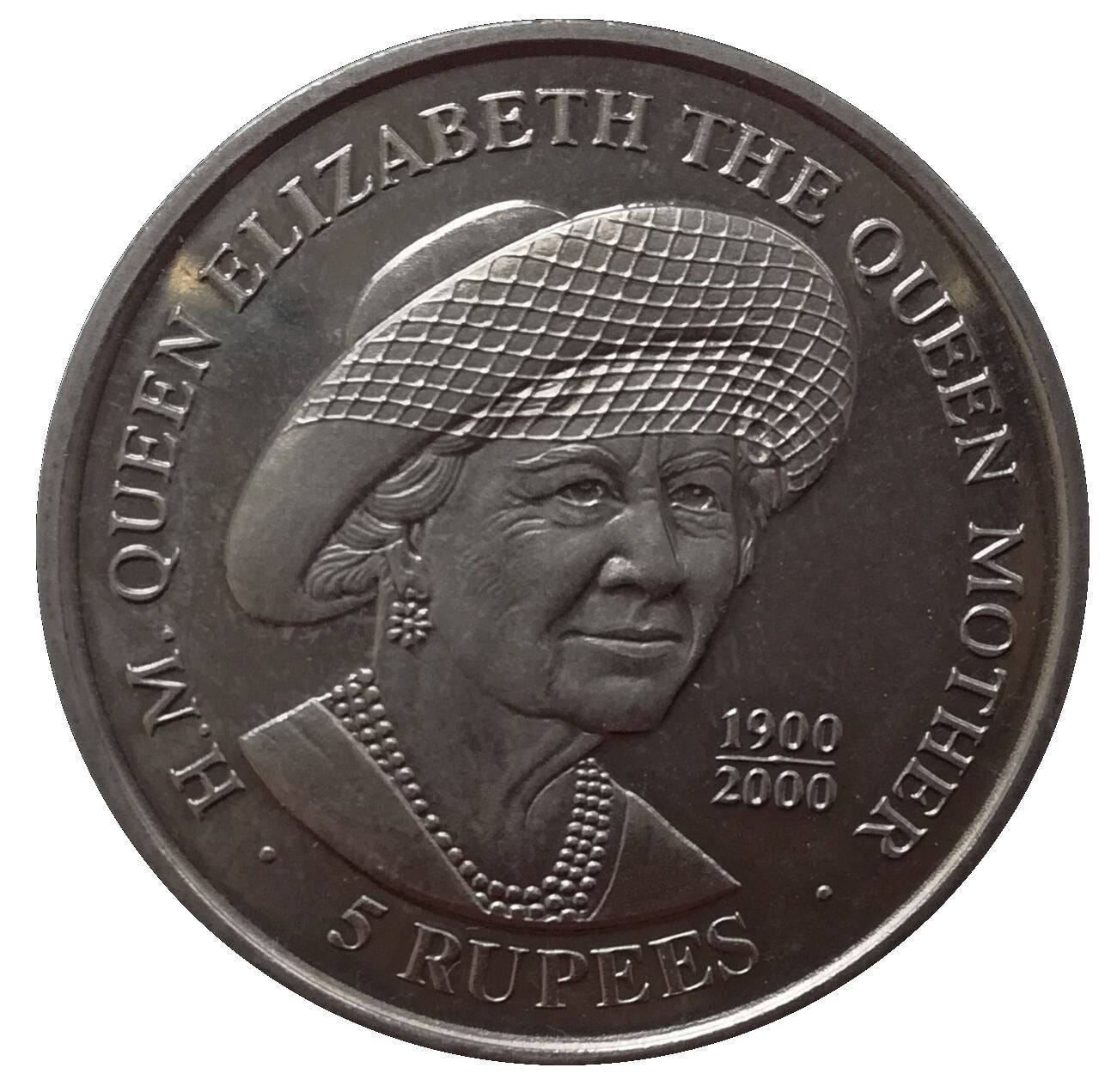 Seychelles 5 Rupees Coin | Queen Mother | KM114 | 2000