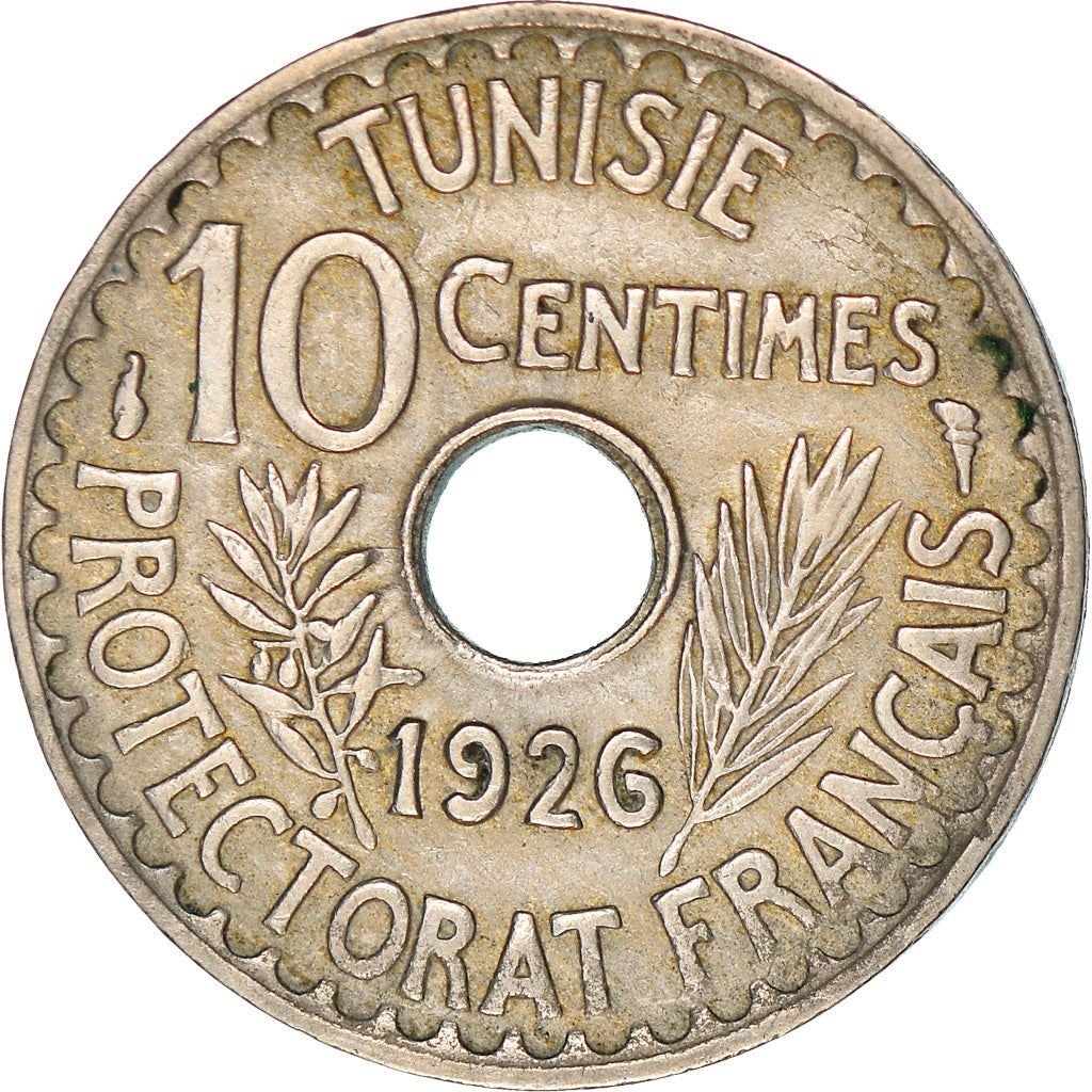 Tunisia 10 Centimes Coin | Muhammad VI | KM254 | 1926