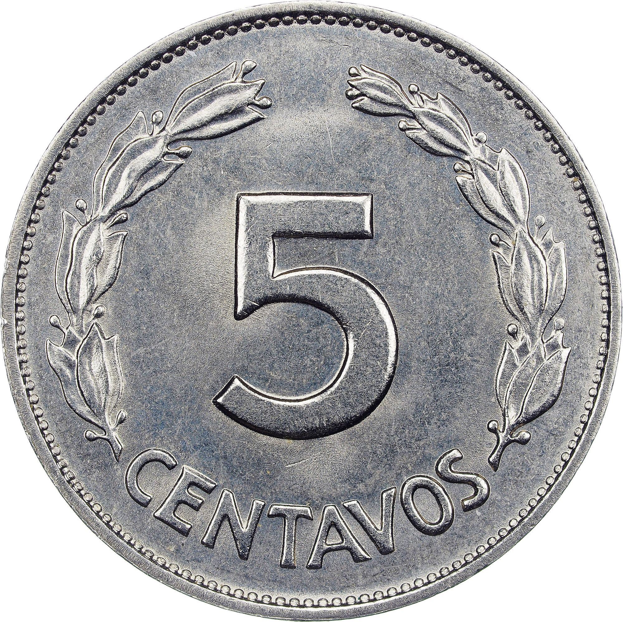 Ecuador | 5 centavos-mønt | forniklet stål | KM:75c | 1970