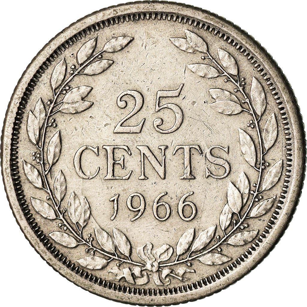 Liberia | 25 Cents Coin | Olive Branches | Km:16A | 1966 - 1990