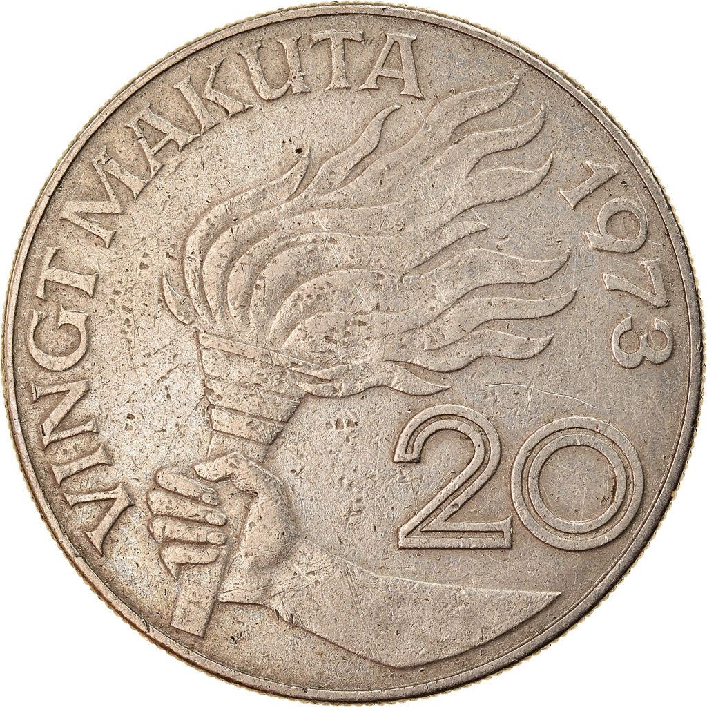Zaire | 20 Makuta Coin | Mobutu Sese Seko | Km:8 | 1973 - 1976