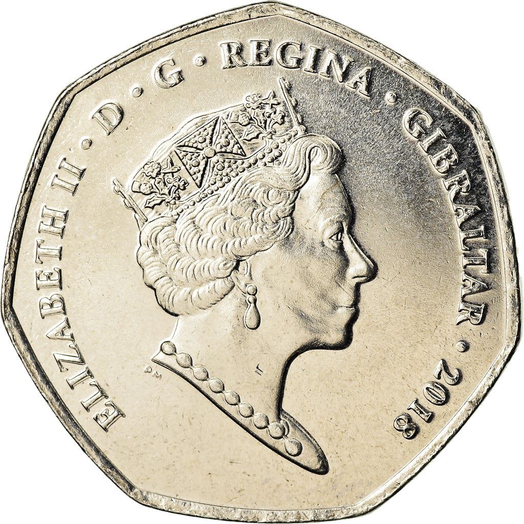 Gibraltar | 50 Pence Coin | New Calpe House | Km:1623 | 2018