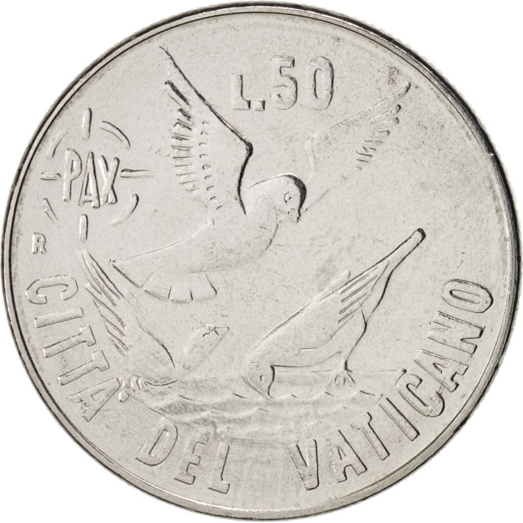 Vatican City | 50 Lire Coin | Doves | Km:179 | 1984