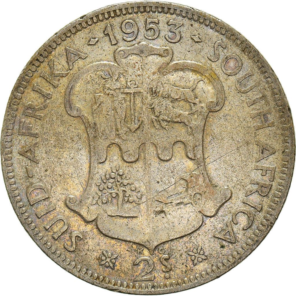 South Africa | 2 Shillings Coin | Elizabeth II | South African Shield | Km:50 | 1953 - 1960