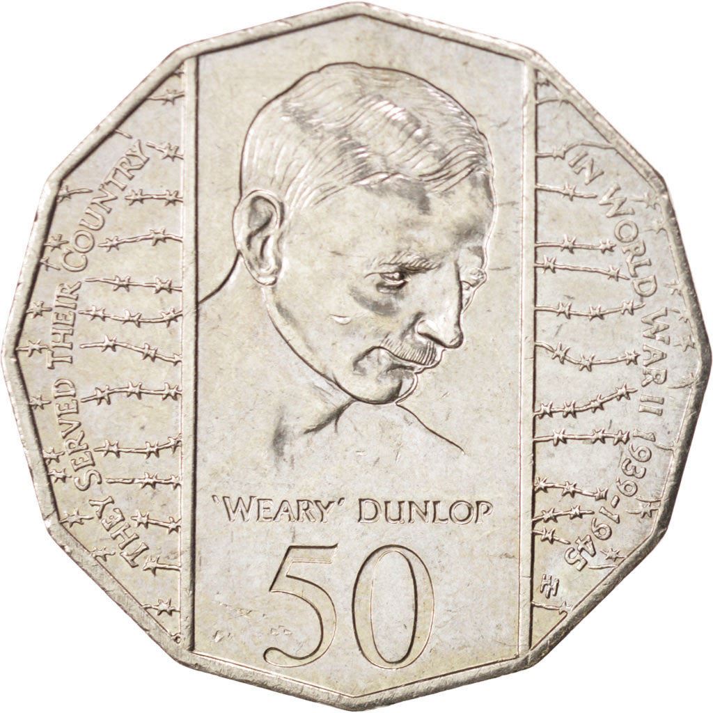 Australia | 50 Cents Coin | Sir Edward Dunlop | Km:294 | 1995