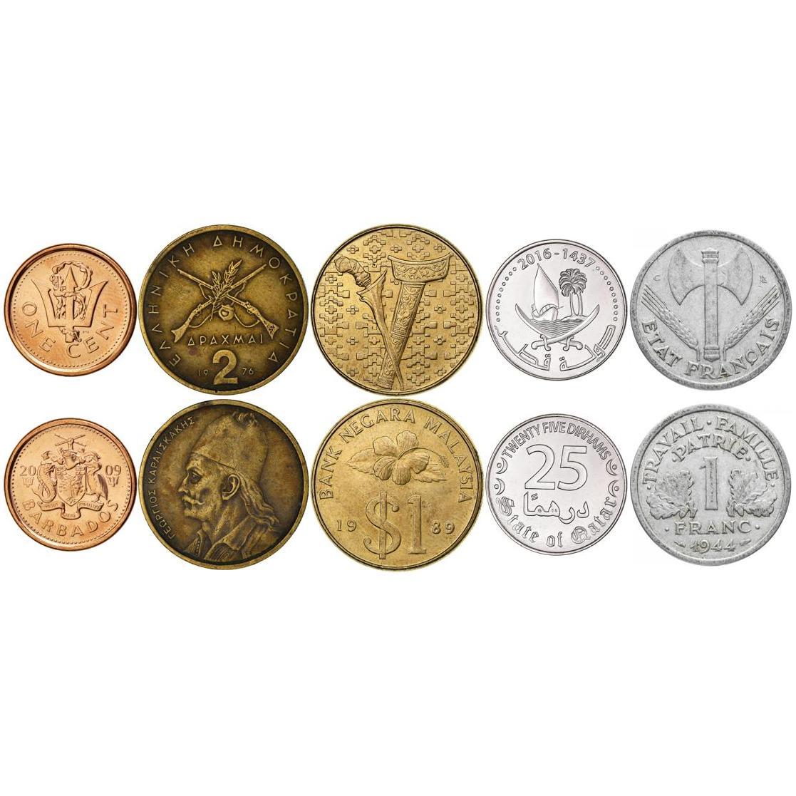 Weapon Coin Collection - Coins with Axes, Swords, Maces, Tridents, Muskets, Cannons - Historic Arms