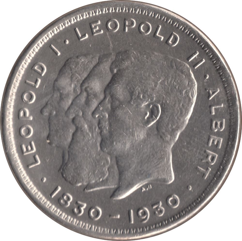 Belgian 2 Belga / 10 Francs Coin | Albert I Belgique | Laurel | KM99 | 1930