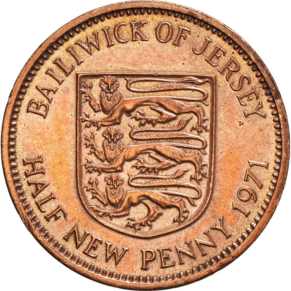 Jersey | 1/2 New Penny Coin | Elizabeth II | Km:29 | 1971 - 1980