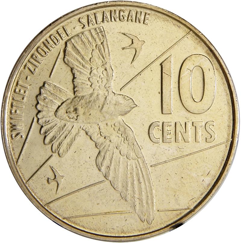 Seychelles | 10 Cents Coin | Swiftlets | Km:178 | 2016 - 2022