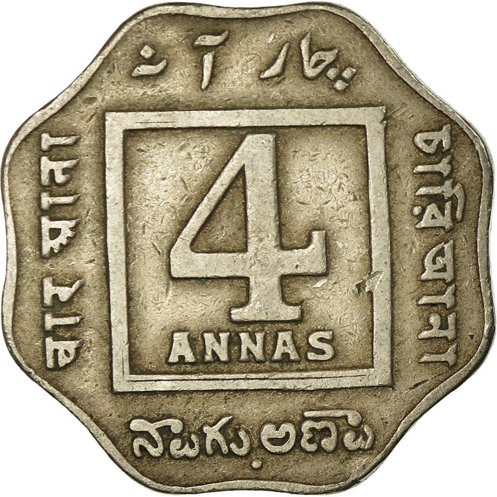 India - British | 4 Annas Coin | King George V | Km:519 | 1919 - 1921