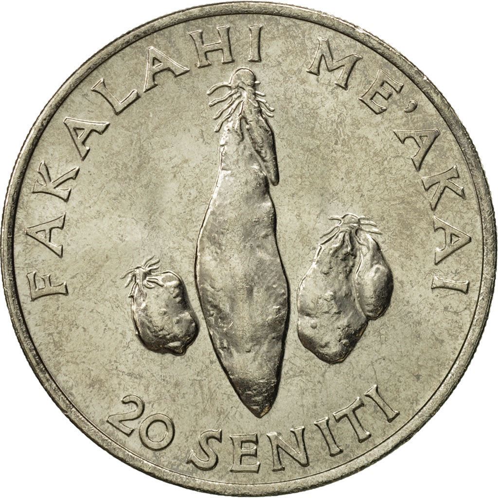 Tonga | 20 Seniti Coin | King Tupou IV | Yam | FAO | Km:70 | 1981 - 1996