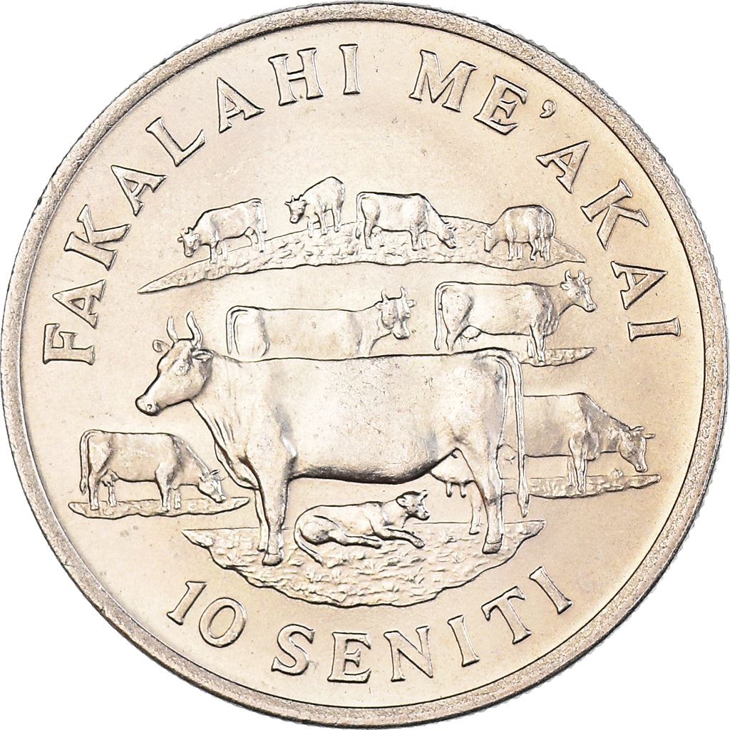 Tonga | 10 Seniti Münze | König Tupou IV | Kühe | FAO | KM:45 | 1975 - 1979