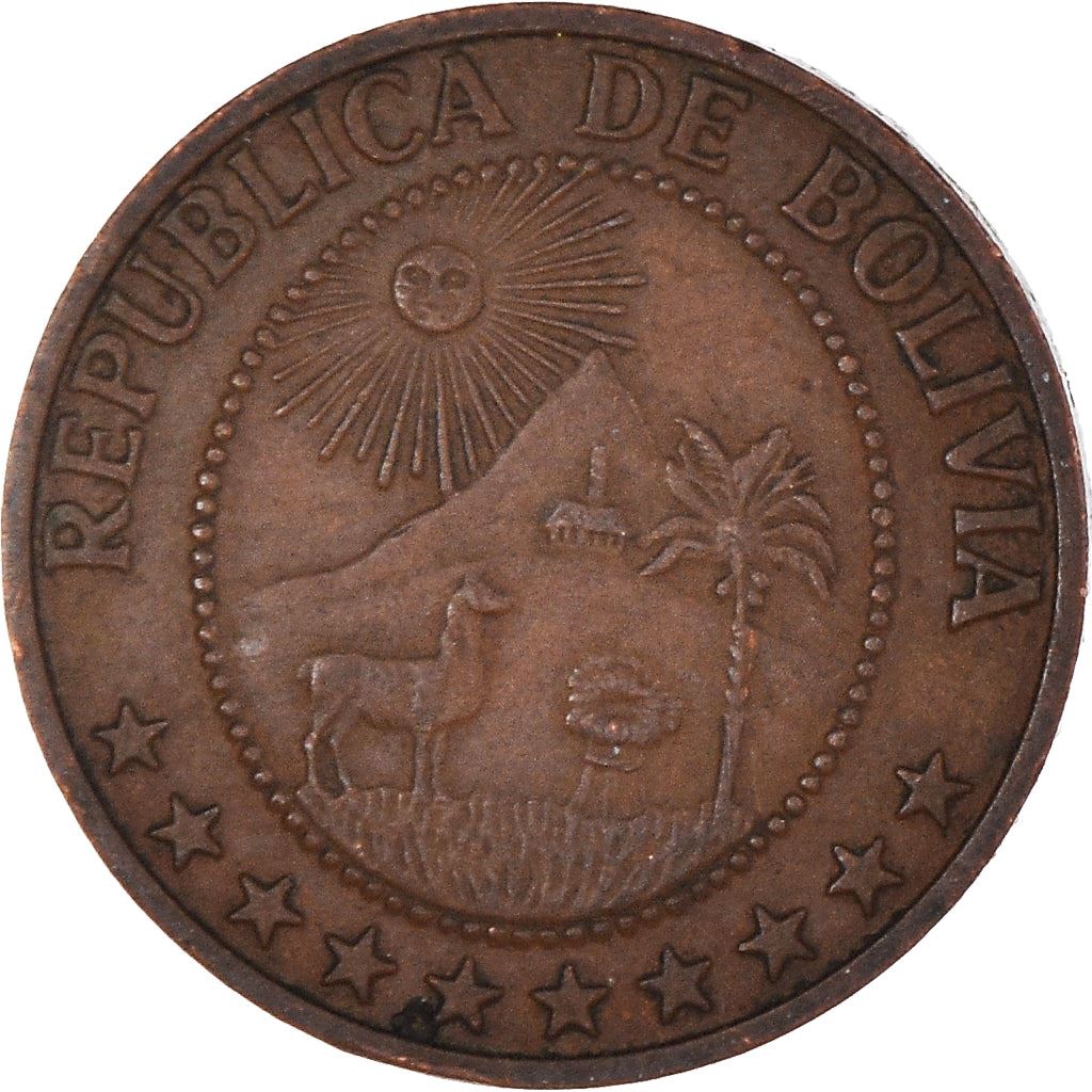 Bolivia | 5 centavos | verkoperd staal | Wapen | KM:187 | 1965-1970