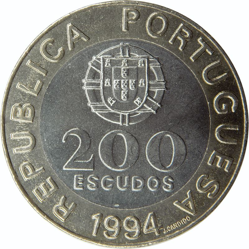 Portugal | 200 Escudos Coin | European Culture Capital | Armillary Sphere | Belem Tower | KM669 | 1994