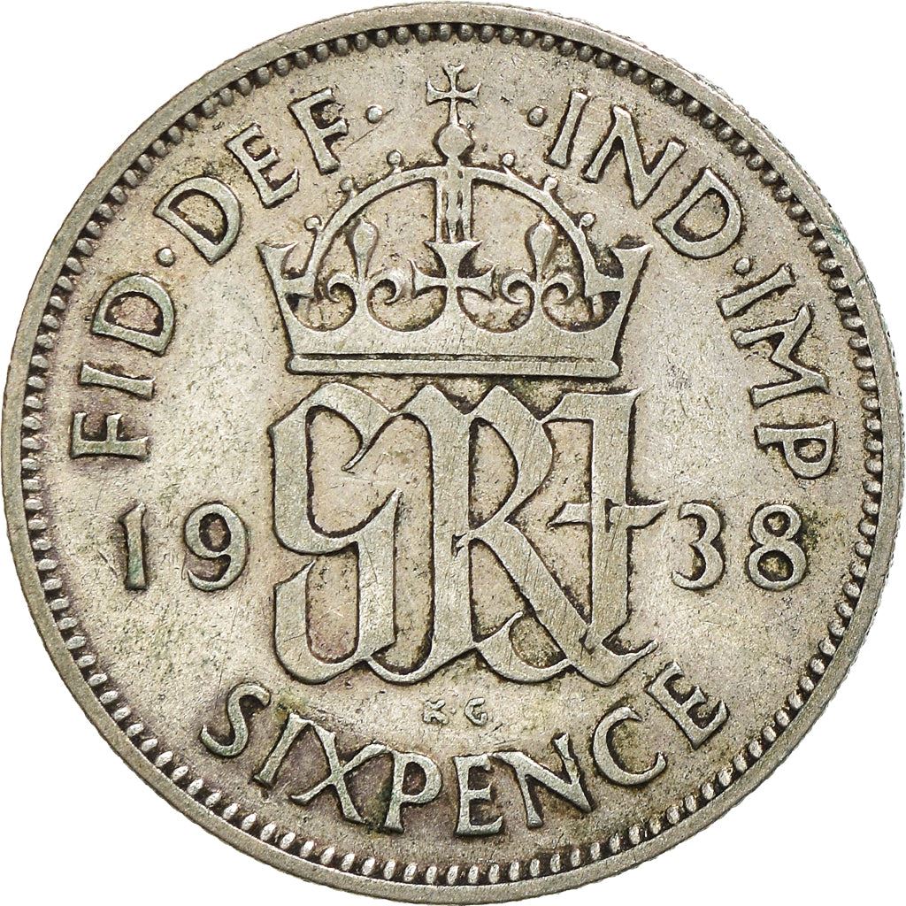 United Kingdom | 6 Pence Coin | George VI | KM:852 | 1937 - 1946