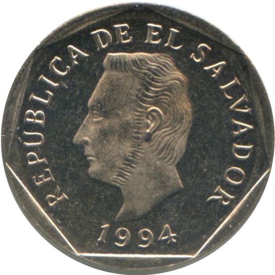 El Salvador 5 Centavos Coin | President Francisco Morazan | KM154 | 1987 - 1999